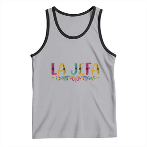 Funny Mexican Spanish La Jefa Boss Tank Top Mexican Flowers TS11 Athletic Heather Black Print Your Wear