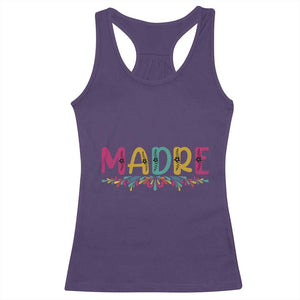 Funny Mexican Spanish Latina Mom Madre Racerback Tank Top Mexican Flowers TS11 Purple Print Your Wear