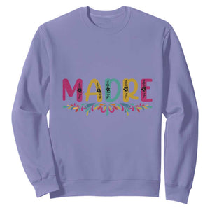 Funny Mexican Spanish Latina Mom Madre Sweatshirt Mexican Flowers TS11 Violet Print Your Wear