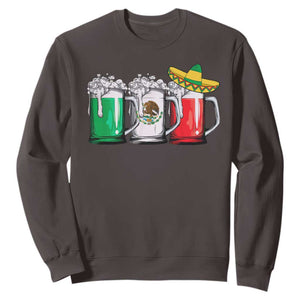 Funny Mexican Sweatshirt Mexico Beer Mexican Flag Sombrero Hat TS10 Dark Chocolate Print Your Wear