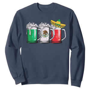 Funny Mexican Sweatshirt Mexico Beer Mexican Flag Sombrero Hat TS10 Navy Print Your Wear