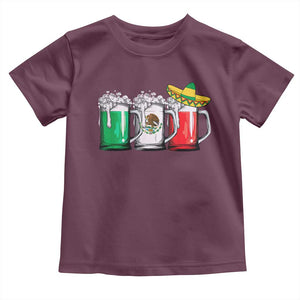 Funny Mexican Toddler T Shirt Mexico Beer Mexican Flag Sombrero Hat TS10 Maroon Print Your Wear