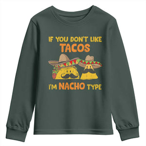 Funny Mexican Youth Sweatshirt Adult Humor Mexican Food Taco Nacho TS10 Dark Forest Green Print Your Wear