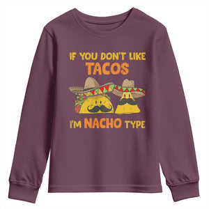 Funny Mexican Youth Sweatshirt Adult Humor Mexican Food Taco Nacho TS10 Maroon Print Your Wear