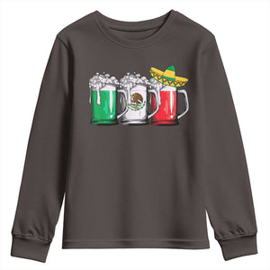 Funny Mexican Youth Sweatshirt Mexico Beer Mexican Flag Sombrero Hat TS10 Dark Chocolate Print Your Wear
