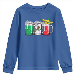 Funny Mexican Youth Sweatshirt Mexico Beer Mexican Flag Sombrero Hat TS10 Royal Blue Print Your Wear