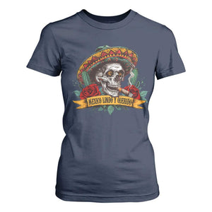 Funny Mexico Lindo Y Querido T Shirt For Women Mexican Pride Vintage Sombrero Hat Skull TS11 Navy Print Your Wear