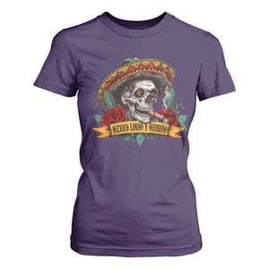 Funny Mexico Lindo Y Querido T Shirt For Women Mexican Pride Vintage Sombrero Hat Skull TS11 Purple Print Your Wear