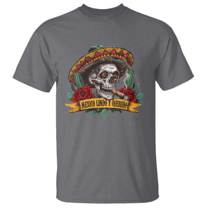 Funny Mexico Lindo Y Querido T Shirt Mexican Pride Vintage Sombrero Hat Skull TS11 Charcoal Print Your Wear