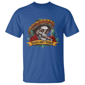 Funny Mexico Lindo Y Querido T Shirt Mexican Pride Vintage Sombrero Hat Skull TS11 Royal Blue Print Your Wear