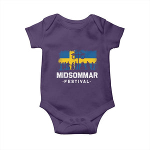 Funny Midsommar Festival Baby Onesie Sweden Summer Festival Maypole TS11 Purple Print Your Wear