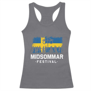 Funny Midsommar Festival Racerback Tank Top Sweden Summer Festival Maypole TS11 Charcoal Print Your Wear