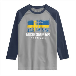 Funny Midsommar Festival Raglan Shirt Sweden Summer Festival Maypole TS11 Sport Gray Navy Print Your Wear