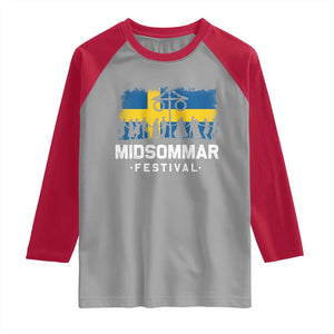 Funny Midsommar Festival Raglan Shirt Sweden Summer Festival Maypole TS11 Sport Gray Red Print Your Wear