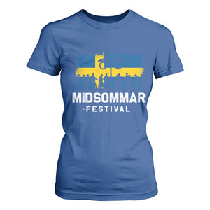Funny Midsommar Festival T Shirt For Women Sweden Summer Festival Maypole TS11 Royal Blue Print Your Wear
