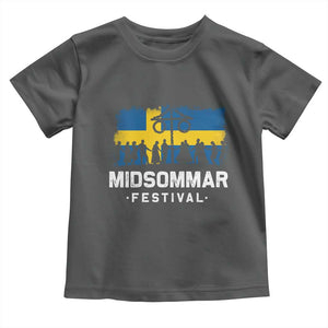 Funny Midsommar Festival Toddler T Shirt Sweden Summer Festival Maypole TS11 Dark Heather Print Your Wear