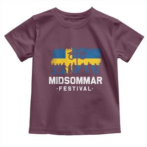 Funny Midsommar Festival Toddler T Shirt Sweden Summer Festival Maypole TS11 Maroon Print Your Wear