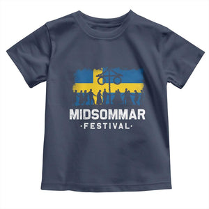 Funny Midsommar Festival Toddler T Shirt Sweden Summer Festival Maypole TS11 Navy Print Your Wear