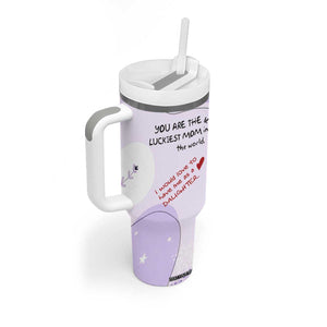 Funny Mothers Day Mom Tumbler With Handle Gift From Daughter You Are The Luckiest Mom TB10 Print Your Wear