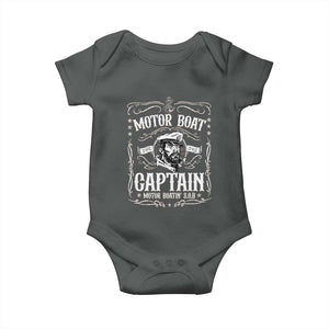 Funny Motor Boat Captain Baby Onesie Pontoon Boating Motor Boatin Lake TS11 Dark Heather Print Your Wear