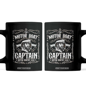 Funny Motor Boat Captain Coffee Mug Pontoon Boating Motor Boatin Lake TS11 Black Print Your Wear