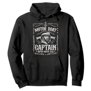 Funny Motor Boat Captain Hoodie Pontoon Boating Motor Boatin Lake TS11 Black Print Your Wear