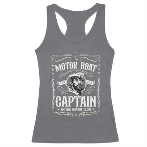 Funny Motor Boat Captain Racerback Tank Top Pontoon Boating Motor Boatin Lake TS11 Charcoal Print Your Wear