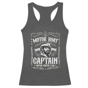 Funny Motor Boat Captain Racerback Tank Top Pontoon Boating Motor Boatin Lake TS11 Dark Heather Print Your Wear
