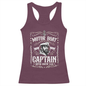 Funny Motor Boat Captain Racerback Tank Top Pontoon Boating Motor Boatin Lake TS11 Maroon Print Your Wear