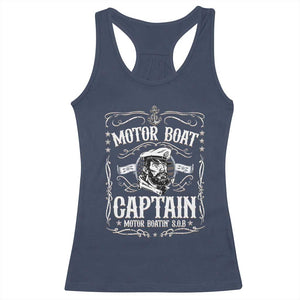 Funny Motor Boat Captain Racerback Tank Top Pontoon Boating Motor Boatin Lake TS11 Navy Print Your Wear