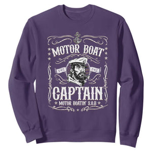 Funny Motor Boat Captain Sweatshirt Pontoon Boating Motor Boatin Lake TS11 Purple Print Your Wear