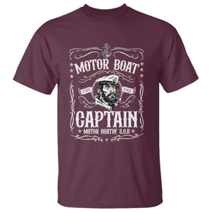 Funny Motor Boat Captain T Shirt Pontoon Boating Motor Boatin Lake TS11 Maroon Print Your Wear
