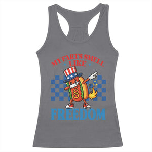 Funny My Farts Smell Like Freedom Racerback Tank Top July 4th Hot Dog Lover TS11 Charcoal Print Your Wear