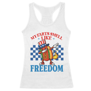 Funny My Farts Smell Like Freedom Racerback Tank Top July 4th Hot Dog Lover TS11 White Print Your Wear