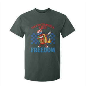 Funny My Farts Smell Like Freedom T Shirt For Kid July 4th Hot Dog Lover TS11 Dark Forest Green Print Your Wear