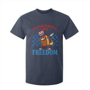 Funny My Farts Smell Like Freedom T Shirt For Kid July 4th Hot Dog Lover TS11 Navy Print Your Wear