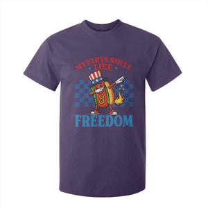 Funny My Farts Smell Like Freedom T Shirt For Kid July 4th Hot Dog Lover TS11 Purple Print Your Wear