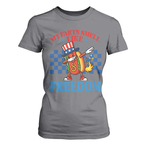Funny My Farts Smell Like Freedom T Shirt For Women July 4th Hot Dog Lover TS11 Charcoal Print Your Wear