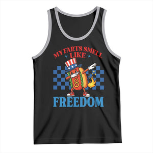Funny My Farts Smell Like Freedom Tank Top July 4th Hot Dog Lover TS11 Black Athletic Heather Print Your Wear