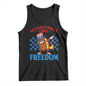 Funny My Farts Smell Like Freedom Tank Top July 4th Hot Dog Lover TS11 Black Print Your Wear