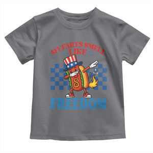 Funny My Farts Smell Like Freedom Toddler T Shirt July 4th Hot Dog Lover TS11 Charcoal Print Your Wear