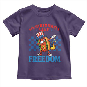 Funny My Farts Smell Like Freedom Toddler T Shirt July 4th Hot Dog Lover TS11 Purple Print Your Wear