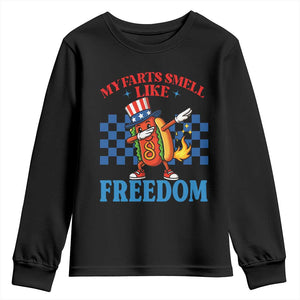 Funny My Farts Smell Like Freedom Youth Sweatshirt July 4th Hot Dog Lover TS11 Black Print Your Wear