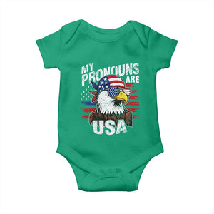Funny My Pronouns Are USA 4th of July Baby Onesie Patriotic Eagle American Flag TS11 Irish Green Print Your Wear
