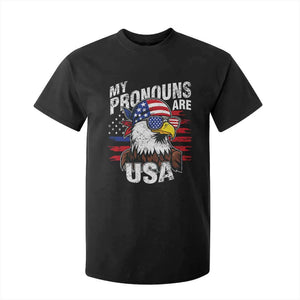 Funny My Pronouns Are USA 4th of July T Shirt For Kid Patriotic Eagle American Flag TS11 Black Print Your Wear