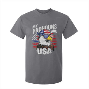 Funny My Pronouns Are USA 4th of July T Shirt For Kid Patriotic Eagle American Flag TS11 Charcoal Print Your Wear