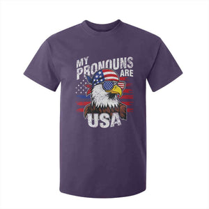 Funny My Pronouns Are USA 4th of July T Shirt For Kid Patriotic Eagle American Flag TS11 Purple Print Your Wear