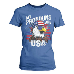 Funny My Pronouns Are USA 4th of July T Shirt For Women Patriotic Eagle American Flag TS11 Royal Blue Print Your Wear