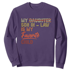 Funny My Son In Law Is My Favorite Child Sweatshirt Family Humor TS11 Purple Print Your Wear