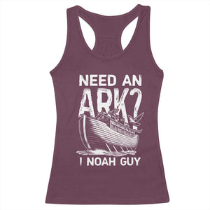 Funny Need An Ark I Noah Guy Racerback Tank Top Christian Pun TS11 Maroon Print Your Wear